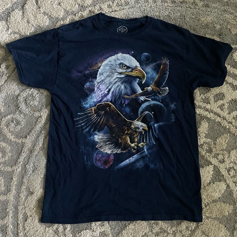 DOM Vintage Style Soaring Eagle Outer Space T-Shirt Men’s Size Medium - Picture 2 of 5